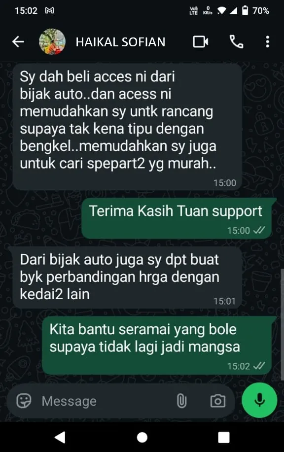 Maklum balas pengguna BIJAKauto
